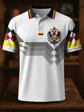 Männer schwarz rot und gelb bedruckt kurzärmliges Hemd